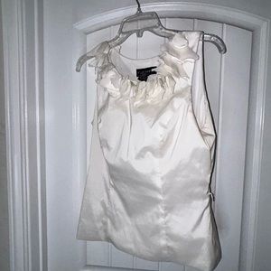 Cachet Vintage Women’s Ivory Sleeveless Formal Back Zipper Top Size 10